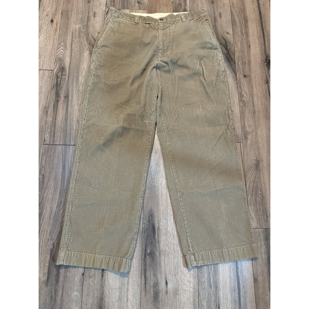 L.L. Bean Mens Double L Corduroy Pants Natural Fit Size 36/30 100% Cotton Khaki